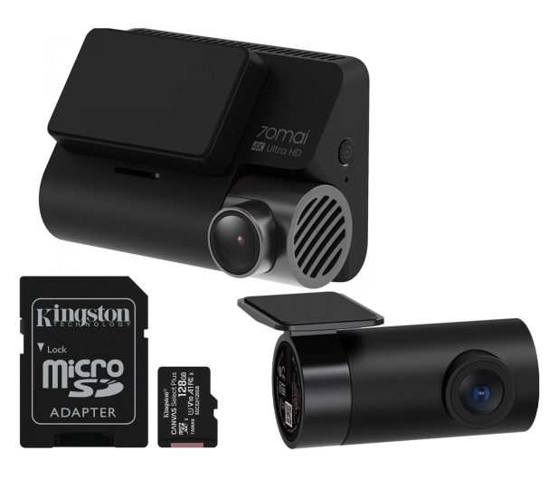 70mai Dash Cam A810 + kamera tylna RC12 + karta 128GB 4K/3"/150 - 1362207 - zdjęcie